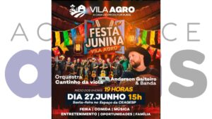 Festa Junina da Vila Agro acontece dia 27/06 no CEAGESP em Assis. Comidas típicas, feira, shows e cultura rural celebram os 120 anos da cidade.