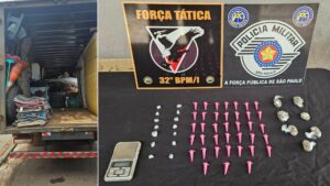 “Casa caiu” em dobro: Força Tática prende ladrão de sítio descarregando móveis e captura parceiro com drogas na rodovia
