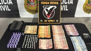 “Casa caiu” em Cândido Mota: Mulher é presa pela Força Tática com drogas e dinheiro nesta quarta-feira (28)