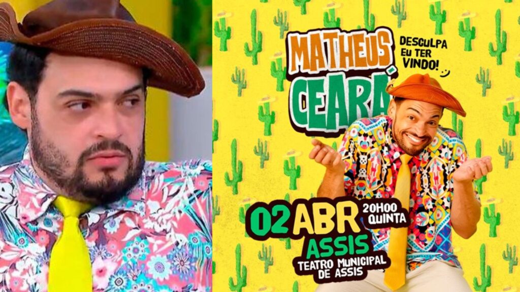 Matheus Ceará traz show de humor ‘Desculpa eu ter vindo’ para o Teatro Municipal de Assis