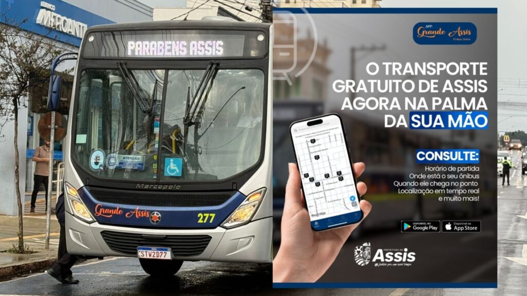 Fim da espera no ponto: Aplicativo ‘Grande Assis’ rastreia o ônibus gratuito em tempo real