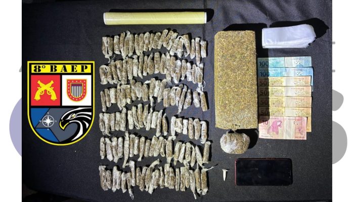 BAEP prende dois homens por tráfico em Cândido Mota. Apreensão inclui maconha, cocaína, dinheiro e itens usados na venda. Caso foi registrado na CPJ de Assis.
