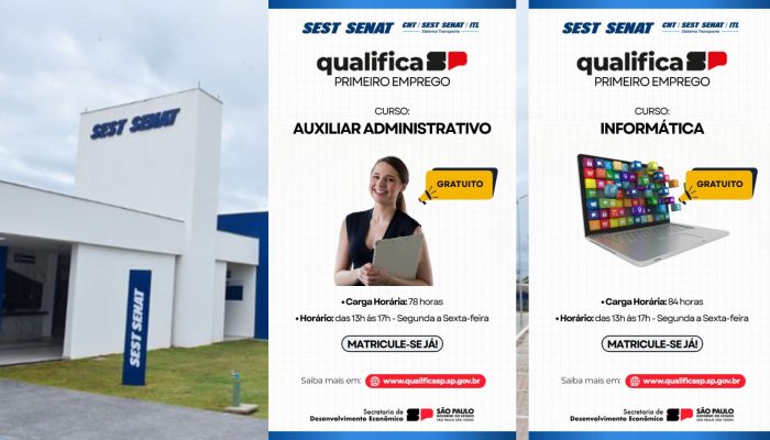 Assis tem dois novos cursos gratuitos: Informática e Auxiliar Administrativo. Inscrições abertas pelo site do Qualifica SP. Aulas no SEST SENAT.