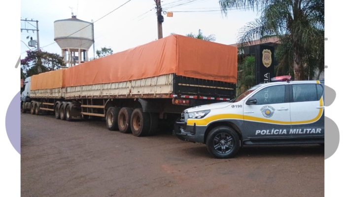 Homem é preso por furto de carga e placas adulteradas em Palmital. Caminhão com 49,4 toneladas de soja foi apreendido durante Operação Impacto.